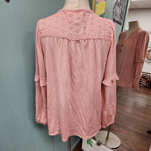 Matilda Jane Possibilities eyelet ruffle blouse M - Picture 4 of 6